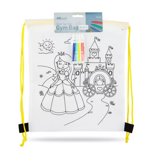 Színezhető tornazsák - 4 filccel - 33 x 27 cm - 4 féle