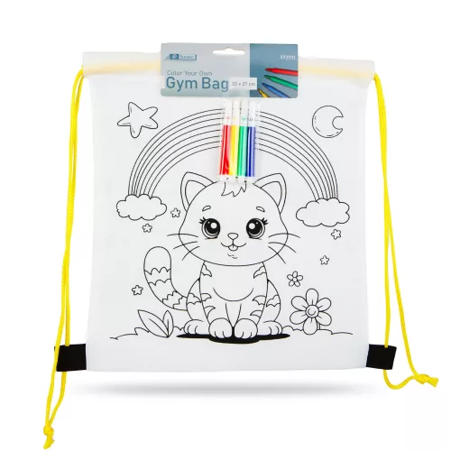 Színezhető tornazsák - 4 filccel - 33 x 27 cm - 4 féle