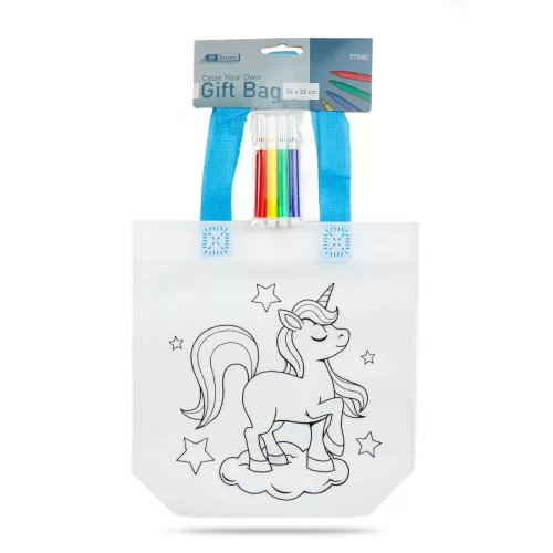 Színezhető ajándéktáska - 4 filccel - 24 x 22 cm - 2 féle