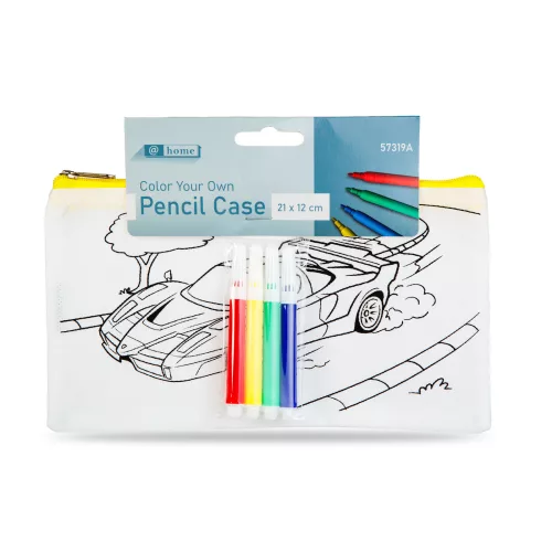 Színezhető tolltartó - 4 filccel - 21 x 12 cm - 3 féle