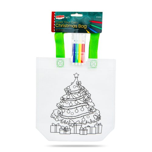 Színezhető táska - karácsonyi - 4 filccel - 24 x 22 cm - 6 féle