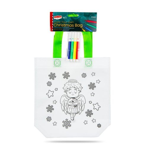 Színezhető táska - karácsonyi - 4 filccel - 24 x 22 cm - 6 féle