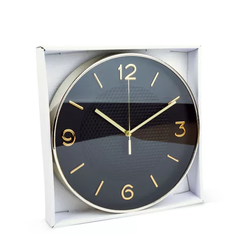 Falióra - 25 cm - műanyag, üveg - 1 x AA - fekete