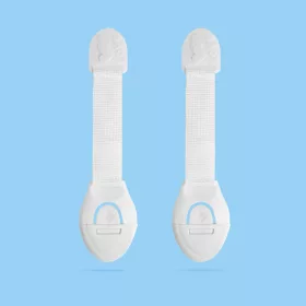   Biztonsági gyerekzár ajtóra - 21 cm - öntapadós - fehér - 2 db / csomag