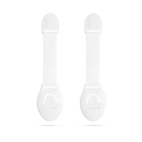 Biztonsági gyerekzár ajtóra - 21 cm - öntapadós - fehér - 2 db / csomag