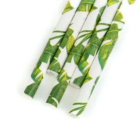 Papír szívószál - dzsungel - 197 x 6 mm - 25 db / csomag