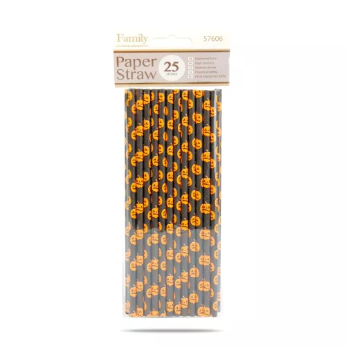 Papír szívószál - halloween - 197 x 6 mm - 25 db / csomag