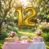 6-os születésnapi szám fólia lufi - arany - 40"
