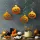 Halloween-i dekoráció szett - 12 db tök - csillogó spirál akasztó