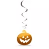 Halloween-i dekoráció szett - 12 db tök - csillogó spirál akasztó