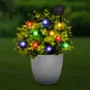 LED szolár fényfüzér - virág - 2,3 m - 20 LED - színes