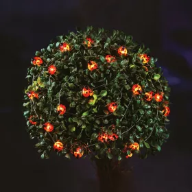   Szolár LED fényfüzér - katicabogár - 2,4 m - 25 LED - melegfehér