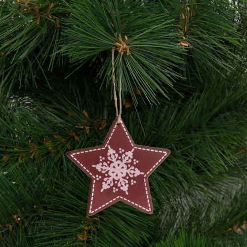 Karácsonyfadísz - csillag - akasztható - 9,6 x 9,3 cm