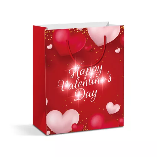 Ajándéktasak - 5 piros LED, papír - 178 x 102 x 228 mm - 4 féle / csomag - 12 db / csomag