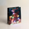 Ajándéktasak - 10 színes LED, papír - 265 x 127 x 330 mm - 4 féle / csomag - 12 db / csomag