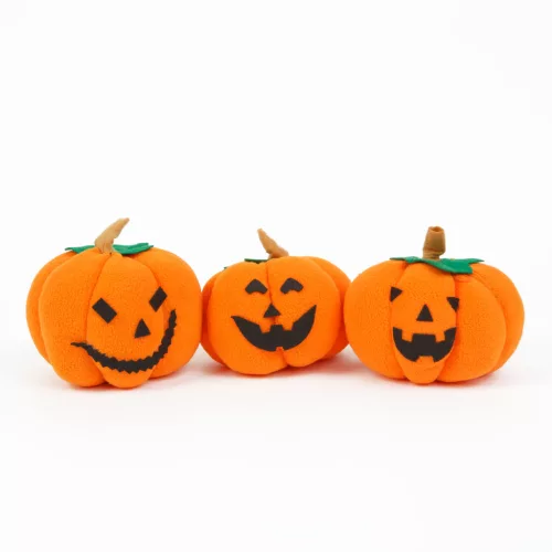 Halloween-i tök dekoráció - 10 x 10 x 11 cm - 3 féle - 3 db / csomag