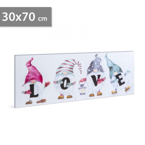 LED-es fali hangulatkép - "LOVE" -  2 x AA, 70 x 30 cm