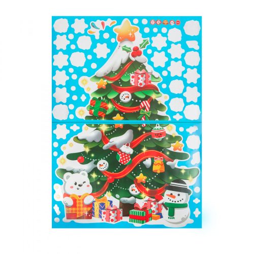 Karácsonyi matrica szett - karácsonyfa - 62 x 70 cm