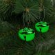 Karácsonyi dísz - akasztható, csilingelő - fém, 20 mm - zöld - 9 db / csomag