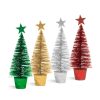 Mini dekor műfenyő - glitteres - 18 cm - 4 szín