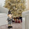 Karácsonyi diótörő baba - álló - 47 cm - poliészter -  fekete