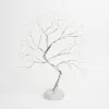 LED-es asztali fa dekoráció - melegfehér - érintőgombos, elemes, USB-s
