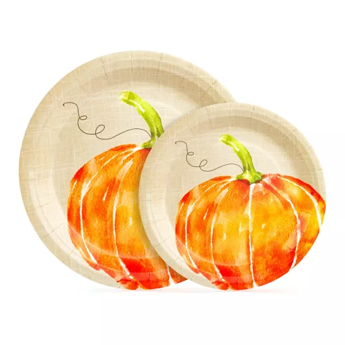 Papírtányér szett - tökös - 2 méret - 12 db / csomag