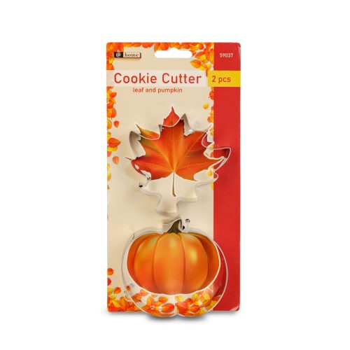 Sütikiszúró szett - levél és tök - fém - 8 cm - 2 db / szett