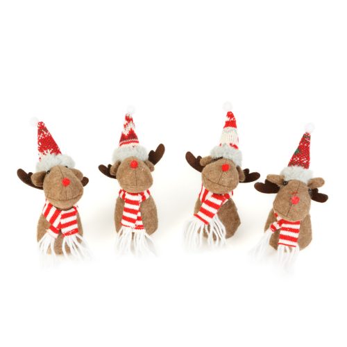 Karácsonyi manó - rénszarvas - 18 cm - 4 féle