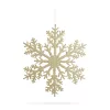 Karácsonyi dekoráció - jégkristály - glitteres arany - akasztható - 31 cm