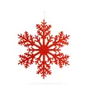 Karácsonyi dekoráció - jégkristály - glitteres piros - akasztható - 31 cm