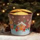 Karácsonyi dekoráció - fém kaspó, vödör - Mézeskalács - 13 x 11 cm