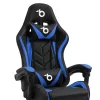 RGB LED-es gamer szék - karfával, párnával - fekete / kék
