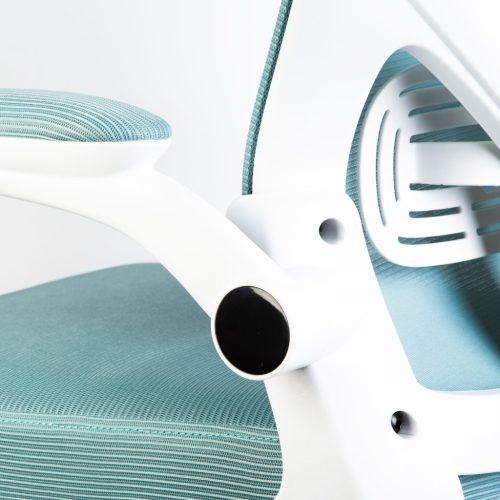 Irodai forgószék - karfával - fehér/kék - 58 x 48 / 50 x 50 cm