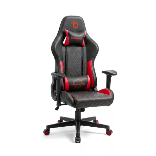 TItanForce gamer szék párnával - fekete/piros - 122 x 65 x 53 cm