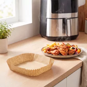   Air fryer sütőpapír - olaj nélküli sütőhöz - négyzet - 23 cm - 50 db / csomag