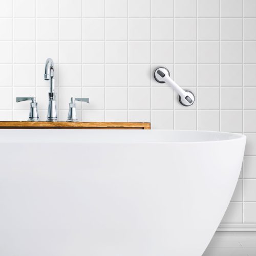 Fürdőszobai kapaszkodó - tapadókorongos - műanyag - fehér - 30 cm