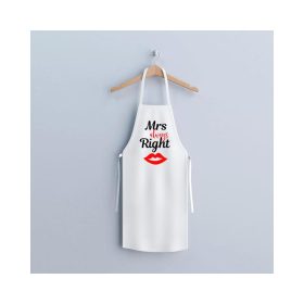   Konyhai kötény - "Mrs. Always Right" felirattal - 80 x 70 cm - 200 gsm
