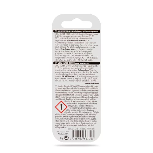 UHU Super Glue pillanatragasztó 3 g liquid