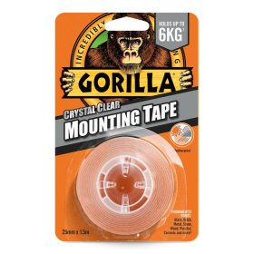   Gorilla Mounting Tape Kristálytiszta Kétoldalas Ragasztószalag 2,54cm x 1,52m