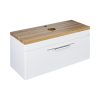 TMP MOON 90 cm fehér - natúr dió - fali fürdőszobabútor - mosdó nélkül - Top Counter mosdókhoz