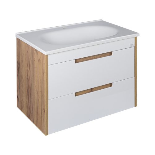 TMP GOLDY 75 fali fürdőszobabútor - öntött műmárvány mosdóval - 75 x 50 x 51 cm