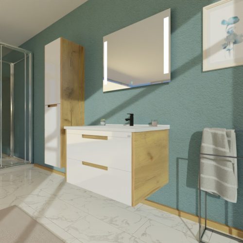 TMP GOLDY 75 fali fürdőszobabútor - öntött műmárvány mosdóval - 75 x 50 x 51 cm