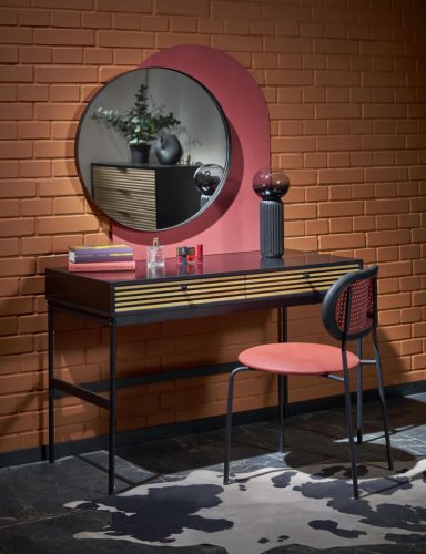 TMP IRON fürdőszobai tükör - FEKETE keret - kerek - 80 cm