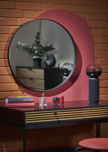 TMP IRON fürdőszobai tükör - FEKETE keret - kerek - 60 cm