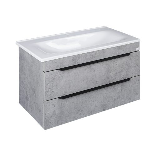 TMP VOX 85 SZÜRKE fali fürdőszobabútor - öntött műmárvány mosdóval - 85 x 47 cm