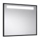 TMP IRON fürdőszobai tükör - FEKETE keret - szögletes - LED világítással - 100 cm
