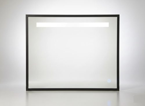 TMP IRON fürdőszobai tükör - FEKETE keret - szögletes - LED világítással - 100 cm