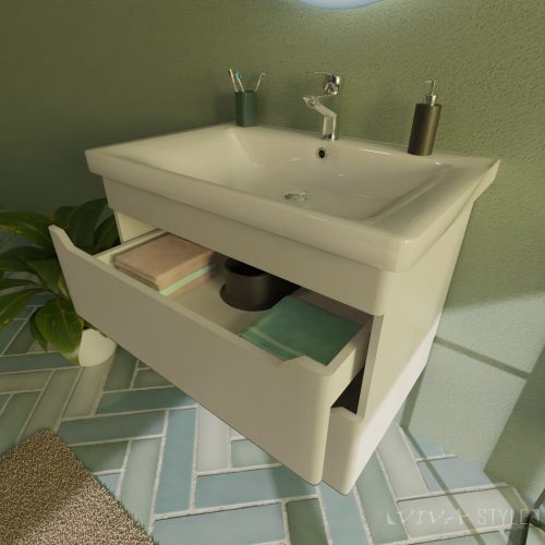 TMP SHARP 65 fali fürdőszobabútor - Sanovit SOFT - 13065 mosdóval - 65 x 45,5 cm