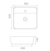 CeraStyle ONE - PULTRA ültethető - Top Counter - porcelán mosdó -  - csaplyukas - 46 x 42 cm
